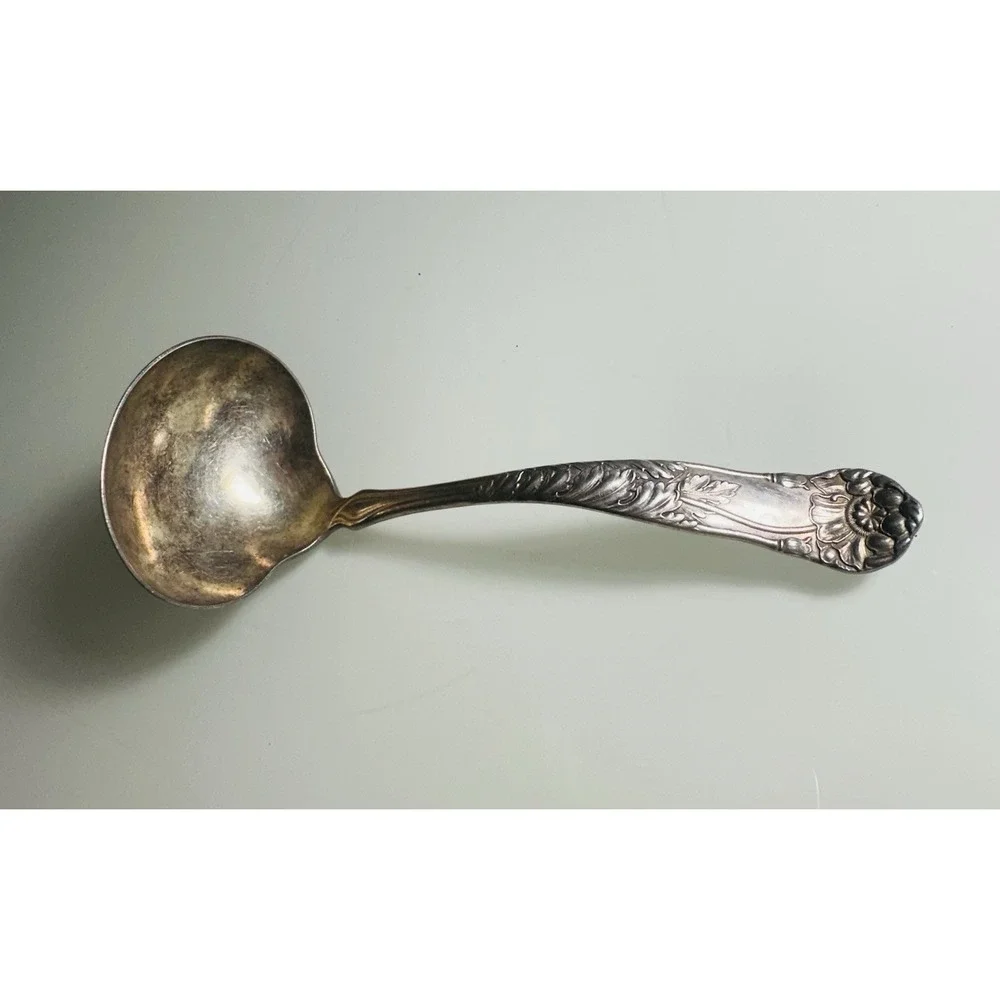 Antique Collectible CERETA Oneida Silver 1902 Oval Serving Spoon Ladle 6